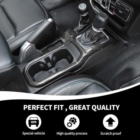 JL Gear Shift Panel Cover & Four-Wheel Drive Cup Holder Panel Trim Compatible with 2018-2023 Jeep Wrangler JL JLU & Gladiator JT, Pink in Saudi Arabia