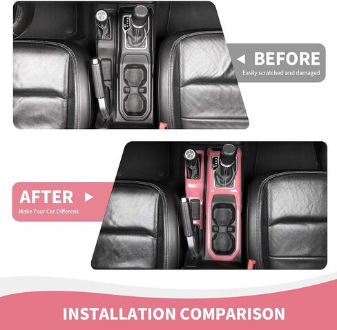 JL Gear Shift Panel Cover & Four-Wheel Drive Cup Holder Panel Trim Compatible with 2018-2023 Jeep Wrangler JL JLU & Gladiator JT, Pink in Saudi Arabia