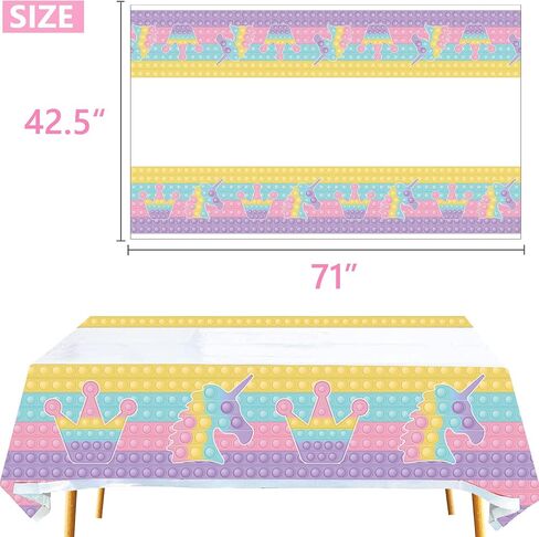 KaKan 3 Pack Pop Party Tablecloth, Pop Birthday Decorations for Girls, Pop Birthday Crown Table Cover for Girls Party Decorations in Saudi Arabia