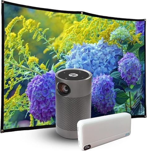 HP Mobile Projector | Portable for Home & Office | LED Home Theater & Bluetooth Speaker for Phone or Tablet | 80" Display w/ Auto Focus | Wireless HDMI, USB, Wi-Fi for Roku, Chromecast, or Firestick in Kuwait