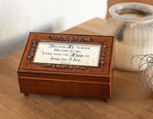 Cottage Garden Call On Him Woodgrain Rosette Petite Music Box Plays Tune Amazing Grace in Saudi Arabia