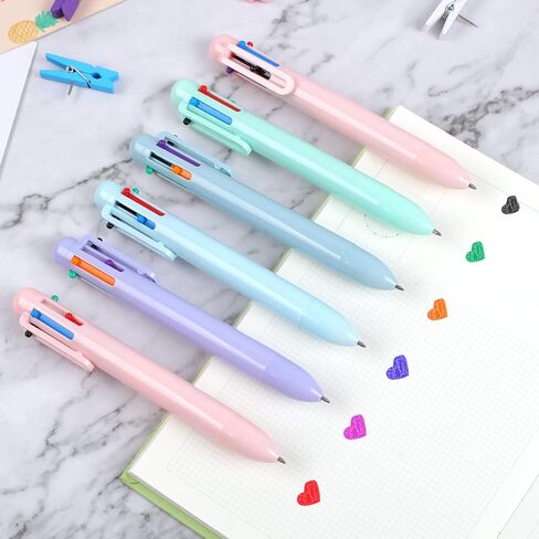 10 عبوات أقلام متعددة الألوان، قلم متعدد الألوان 6 في 1، قلم حبر متعدد الألوان 0.5 مم في قلم واحد، أقلام متعددة الألوان للمكتب والمنزل واللوازم المدرسية وهدية الطلاب والأطفال in Kuwait