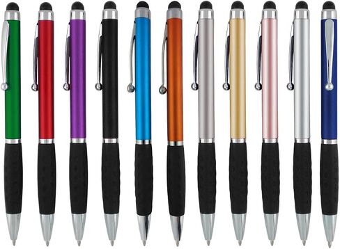 Stylus Pens -2 in1 Capactive Touch Screen with Ballpoint Writing Pen Sensitive Stylus Tip For Your iPad iPhone Samsung Galaxy & All Smart Devices -Metallic Barrel - Assorted Colors Comfy Grips,12 Pack in Saudi Arabia