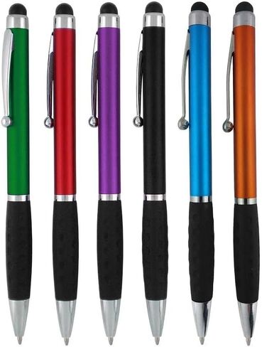 Stylus Pens -2 in1 Capactive Touch Screen with Ballpoint Writing Pen Sensitive Stylus Tip For Your iPad iPhone Samsung Galaxy & All Smart Devices -Metallic Barrel - Assorted Colors Comfy Grips,12 Pack in Saudi Arabia