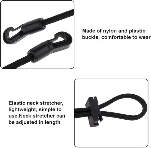 3m Riding Elastic Neck Stretcher Headcollar, Adjustable Elastic Neck Stretcher, Horse Rein Elastic Neck Stretcher, Horse Reins Training Rope Comfortable Training Aid for Horses(Black) in Saudi Arabia