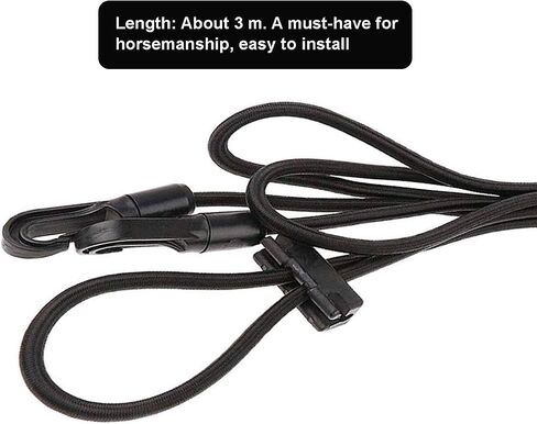 3m Riding Elastic Neck Stretcher Headcollar, Adjustable Elastic Neck Stretcher, Horse Rein Elastic Neck Stretcher, Horse Reins Training Rope Comfortable Training Aid for Horses(Black) in Saudi Arabia