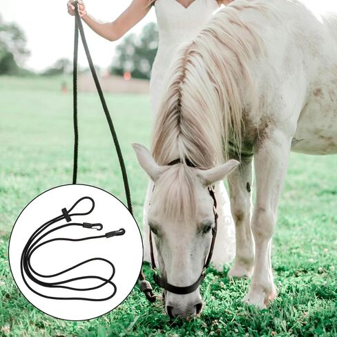 3m Riding Elastic Neck Stretcher Headcollar, Adjustable Elastic Neck Stretcher, Horse Rein Elastic Neck Stretcher, Horse Reins Training Rope Comfortable Training Aid for Horses(Black) in Saudi Arabia