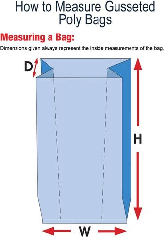 Aviditi 5" x 2" x 12" Gusseted Poly Bags, 1 Mil, Clear Open Top with Expandable Sides for Packaging Parts, Food and Supplies, (Case of 1000) in Saudi Arabia