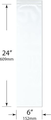Plymor 6" x 24" (Pack of 100), 4 Mil Heavy Duty Zipper Reclosable Plastic Bags in Saudi Arabia