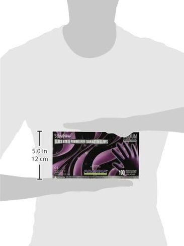 Adenna Shadow 6 mil Nitrile Powder Free Exam Gloves (Black, X-Large)- Pack of 10, Count 900 in Saudi Arabia