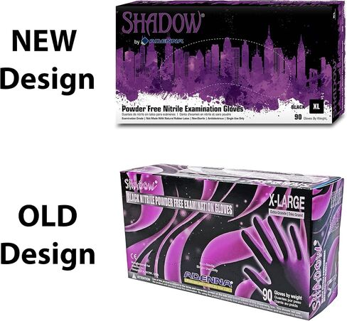 Adenna Shadow 6 mil Nitrile Powder Free Exam Gloves (Black, X-Large)- Pack of 10, Count 900 in Saudi Arabia
