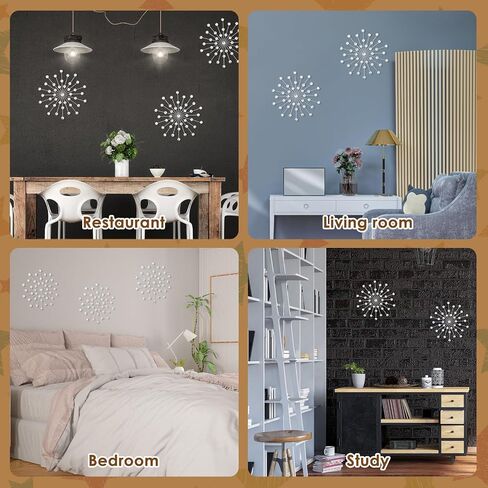 DNAMYJME 3Pack Rhinestone Starburst Wall Decor Dia 17in Bling Diamond Decorative Sunburst Metal Iron Art Wall Hanging Sculptures for Living Room Bedroom Dining Room(Golden) in Saudi Arabia