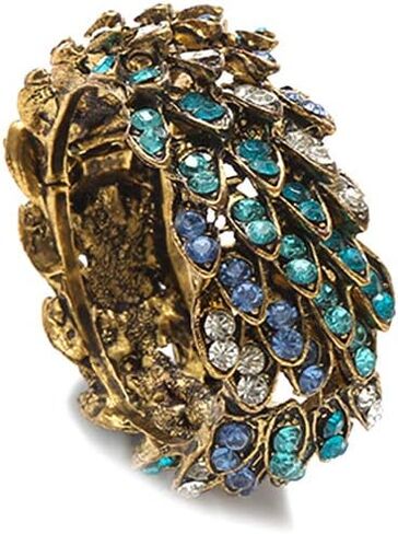 Set of 6 Blue Rhinestone Round Napkin Rings Metal Napkin Buckle for Thanksgiving, Christmas, Wedding,Parties, Dinners, Holidays Decor (Gold) in Saudi Arabia