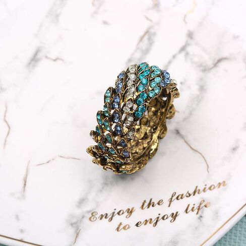 Set of 6 Blue Rhinestone Round Napkin Rings Metal Napkin Buckle for Thanksgiving, Christmas, Wedding,Parties, Dinners, Holidays Decor (Gold) in Saudi Arabia
