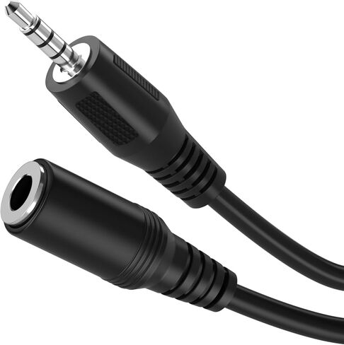 كابل تمديد سماعة الرأس 3.5 مم، كابل صوت ستيريو هاي فاي 4 أقطاب، مقبس 3.5 مم ذكر إلى أنثى سلك تمديد صوت AUX، محول موسع مساعد متوافق مع iPad، سماعة الأذن، السيارة، مكبر الصوت مع ميكروفون in Kuwait