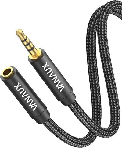 3.5mm Extension Cable 4 Pole TRRS 3.5mm Extension Cable [Supports Microphone Function] Aux Cords Compatible with Laptop, MP3 Player, Personal Computer, Tablet, Smartphone, Speaker(5FT/1.5M) in Saudi Arabia