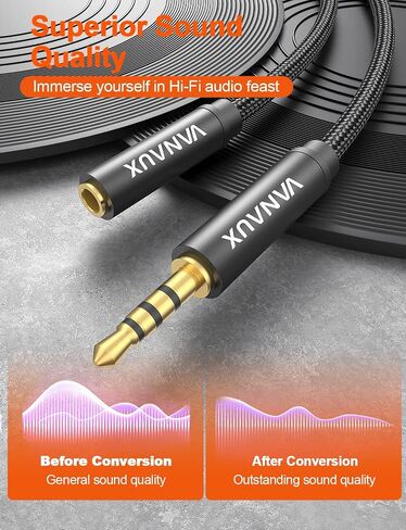 3.5mm Extension Cable 4 Pole TRRS 3.5mm Extension Cable [Supports Microphone Function] Aux Cords Compatible with Laptop, MP3 Player, Personal Computer, Tablet, Smartphone, Speaker(5FT/1.5M) in Saudi Arabia