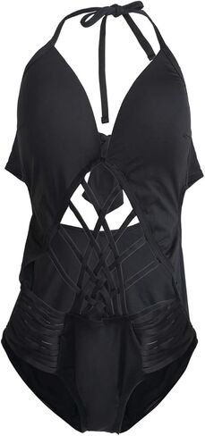 Women's Halter One Piece Swimsuits Sexy Cut Out Bathing Suit in Kuwait