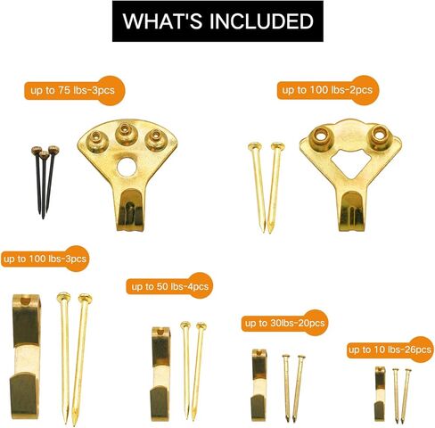 مجموعة تعليق الصور، 230 قطعة من شماعات الصور شديدة التحمل مع مسامير للتثبيت على الحائط، تتضمن سلك تعليق الصور، وسن المنشار، وخطافات التعليق، وحلقات على شكل حرف D، والمزيد من أجهزة تعليق الصور in Kuwait