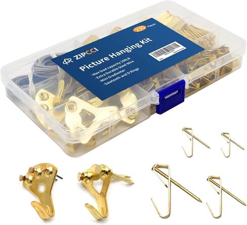 مجموعة تعليق الصور، 230 قطعة من شماعات الصور شديدة التحمل مع مسامير للتثبيت على الحائط، تتضمن سلك تعليق الصور، وسن المنشار، وخطافات التعليق، وحلقات على شكل حرف D، والمزيد من أجهزة تعليق الصور in Kuwait