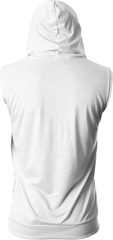 GIVON Mens Slim Fit Thin Super Lightweight Sleeveless Hoodie With Kanga Pocket in Saudi Arabia