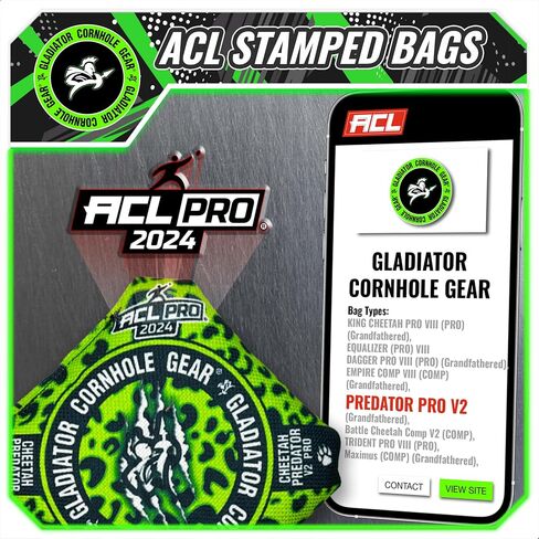 Gladiator Cornhole Gear | ACL Cornhole Bags | Professional Cornhole Bags 16 oz Set of 4 in Saudi Arabia