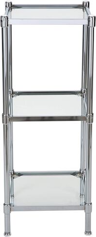 Organize It All 3 Tier Tempered Glass Freestanding Bathroom Storage Tower 13.25 x 13.25 x 31 inches in Saudi Arabia