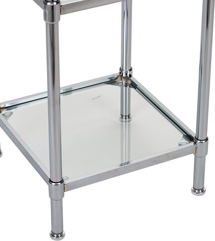 Organize It All 3 Tier Tempered Glass Freestanding Bathroom Storage Tower 13.25 x 13.25 x 31 inches in Saudi Arabia