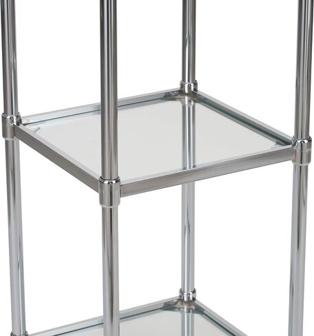 Organize It All 3 Tier Tempered Glass Freestanding Bathroom Storage Tower 13.25 x 13.25 x 31 inches in Saudi Arabia