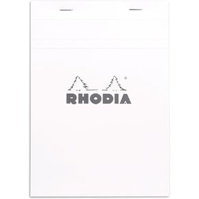 Rhodia Notepad, No16 A5, Squared - White, 6" x 8 1/4" (16201C)