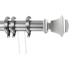 Rod Desyne Bach Decorative Traverse Rod w/Rings, 30-48 inch, Satin Nickel