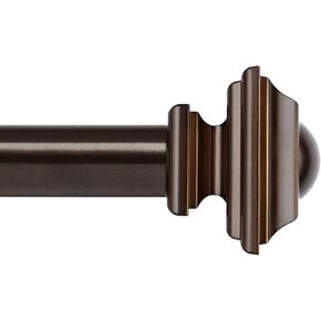 قضيب ستارة كامانينا 1 بوصة قضيب ستائر واحد 48 إلى 86 بوصة (4-7.2 قدم)، قضبان ستائر برونزية عتيقة للنوافذ، تيجان مربعة عتيقة in Kuwait