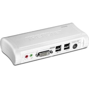 TRENDnet 2-Port DVI USB KVM Switch & Cable Kit with Audio, Manage Two PCs, 2 x USB Keyboard & Mouse Ports, 2 x Bonus USB 2.0 Ports, 2 Way Audio Support, TK-204UK