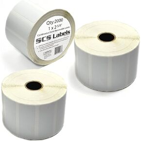 Thermal Shipping Label Printer Roll - 6000 (1" X 2 5/8") Removable Amazon FBA Labels (3 Rolls of 2000)