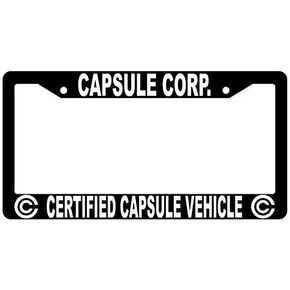 License Plate Frame Capsule Corp Certified Capsule Vehicle Black Metal License Plate Frame Dragon Ball