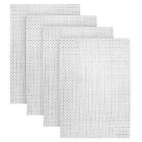 Wire Mesh Stainless Steel Woven Wire Mesh Screen 6 Mesh 300X 210mm Air Vent Metal Mesh for DIY Projects, Vent, Cage, Garden, Window Screen, Filter Mesh 4 Pack