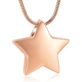Cremation Jewelry Small Star Urn Necklace for Ashes Stainless Steel Memorial Lockets Keepsakes Jewelry for Ashes Pendant Memorial Necklace for Woman