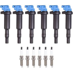 ENA Set of 6 Ignition Coil Pack with 6 Spark Plug Compatible with BMW 135i 335i 435i xDrive 535i GT 640i 740i 740Li M235i X1 X3 X5 X6 2010-2019 3.0L & More for 12120037580 0221504470 ZR5TPP33 UF592