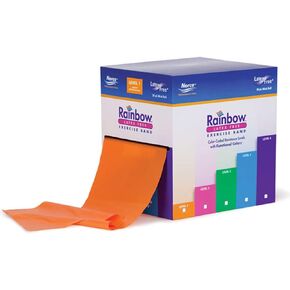 50 Yard roll Latex-Free Norco Rainbow Resistance Band, No Powder, No Odor. 5 Levels Light to Super Heavy. Use for Rehabilitation, Physical Therapy, Home-Gym Exercise, Fitness, Strength
