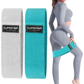 Supertrip Fabric Resistance Bands for Legs and Butt Non-Slip Booty Bands Set for Women/Men Exercise Loop Bands Elastic Workout Fitness Bands Wide Strength Bands