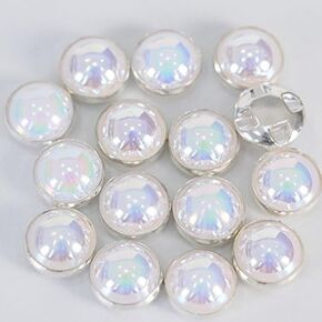 AB Crystal Pearls Beads Silver/Gold Claw Rhinestones Round Sew On Clothing Stones (AB Silver Claw, 8MM)