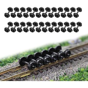 24pcs POM Plastic 33'' Wheels for Model Train 1:160 N Scale Wheel HP28 (N Scale)