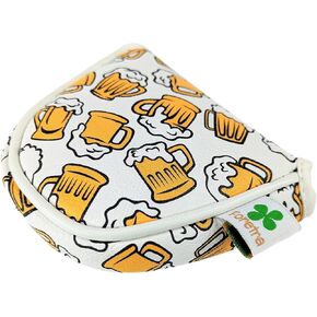 Limited Edition Beer Pattern Putter Headcover Quality PU Leather Magnetic Closure for Mallet Style Putters