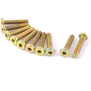 uxcell® M6 x 30mm Threaded Hex Socket Head Cap Screw Bolt Bronze Tone 10 Pcs