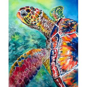 Amphol Paint by Number Kits for Adults, Paint by Numbers on Canvas for Beginners, Sea Turtle Acrylic Painting Number KIts for Gift Decor (16x20 Inch)