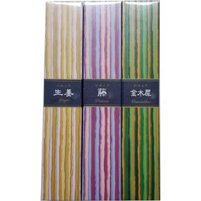 nippon kodo Kayuragi Incense Set of 3 Scents (Ginger, Osmanthus and Wisteria) 40 Sticks in Each Scent