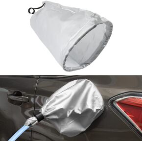 Electric Car Charger Cover, Magnetic Adhesion EV Charger Plug Cover for Most Electric Cars Outdoor Waterproof Sun UV Rain Snow All Weather Protection Electric Car Charging Port Plug Cover (Silver)