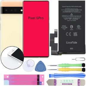 for Google Pixel 6 Pro Battery Replacement, Compatible with HTC Google Pixel 6 Pro All Carriers G63QN with Professional Repair Tools Kit