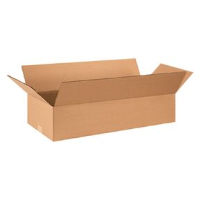 Aviditi 28126 Flat Corrugated Cardboard Box 28" L x 12" W x 6" H, Kraft, for Shipping, Packing and Moving (Pack of 25)