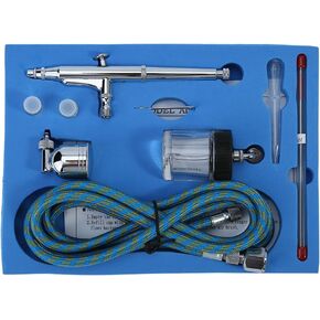 Airbrush Kit,Gravity Feed Dual Action Airbrush Kit 0.2mm/0.3mm/0.5mm Needle Spray Gun Paint Art
